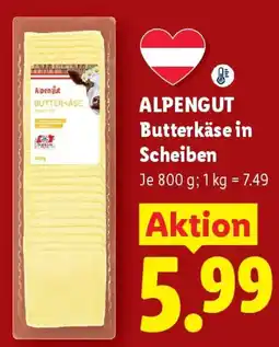 Lidl Alpengut butterkäse in scheiben Angebot