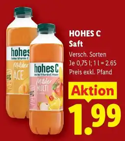 Lidl Hohes c saft Angebot