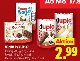 Lidl Kinder/duplo Angebot