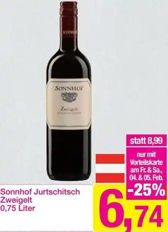 Sutterlüty Sonnhof Jurtschitsch Zweigelt 0,75 Liter Angebot