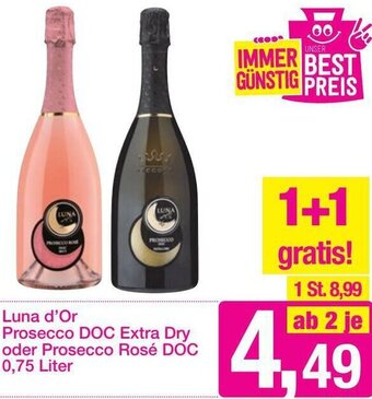 Sutterlüty Luna D'Or Prosecco DOC Extra Dry Oder Prosecco Rosé DOC 0,75 Liter Angebot