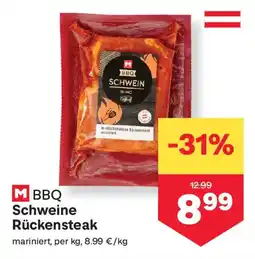 MPreis M BBQ Schweine Rückensteak Angebot