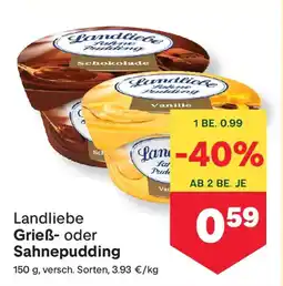 MPreis Landliebe Grieẞ- oder Sahnepudding Angebot