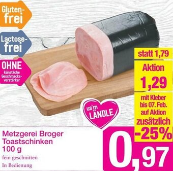 Sutterlüty Metzgerei Broger Toastschinken 100g Angebot