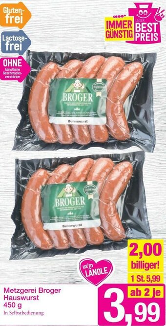 Sutterlüty Metzgerei Broger Hauswurst 450g Angebot