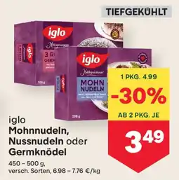 MPreis Iglo Mohnnudeln, Nussnudeln oder Germknödel Angebot