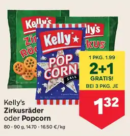 MPreis Kelly's Zirkusräder oder Popcorn Angebot