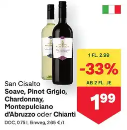 MPreis San Cisalto Soave, Pinot Grigio, Chardonnay, Montepulciano d'Abruzzo oder Chianti Angebot