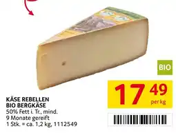 Transgourmet Käse Rebellen Bio Bergkäse Angebot