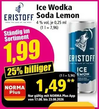 Eristoff Ice Wodka Soda Lemon