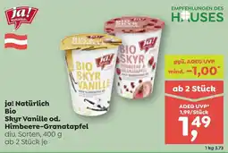 ADEG ja! Natürliche Bio Skyr Vanille Angebot