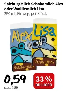 Der Grissemann SalzburgMilch Schokomilch Alex oder Vanillemilch Lisa Angebot