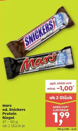 ADEG Mars od. Snickers Protein Riegel Angebot