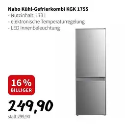 Der Grissemann Nabo Kühl-Gefrierkombi KGK 1755 Angebot