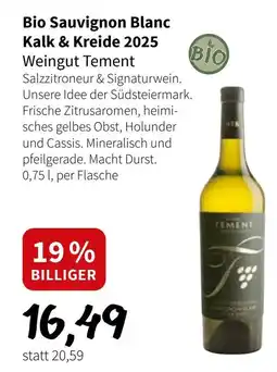 Der Grissemann Bio Sauvignon Blanc Kalk & Kreide 2025 Weingut Tement Angebot