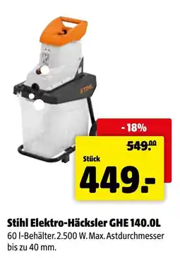 Der Grissemann Stihl Elektro-Häcksler GHE 140.0L Angebot
