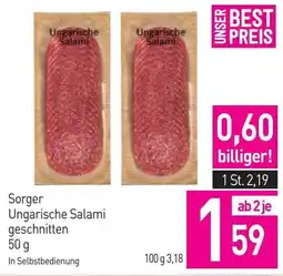 Sutterlüty Sorger Ungarische Salami geschnitten Angebot