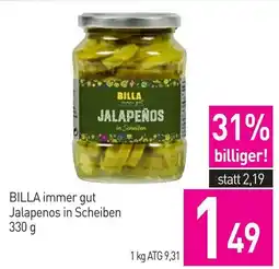 Sutterlüty BILLA immer gut Jalapenos in Scheiben Angebot