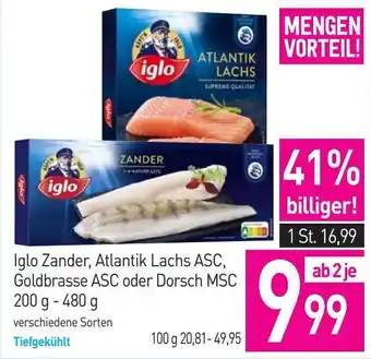 Sutterlüty Iglo Zander, Atlantik Lachs ASC, Goldbrasse ASC oder Dorsch MSC Angebot