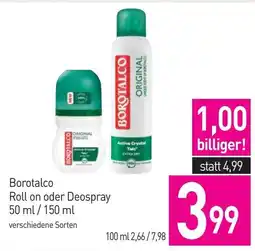 Sutterlüty Borotalco Roll on oder Deospray Angebot