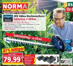 Norma 20v akku-heckenschere inklusive 2 akkus Angebot