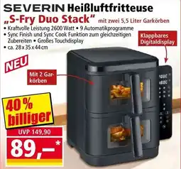 Norma Severin heißluftfritteuse s fry duo stack Angebot