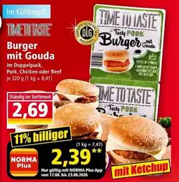 Norma Burger mit Gouda Angebot