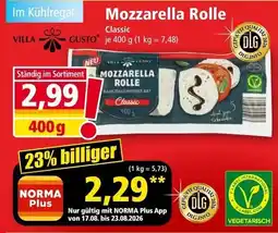 Norma Mozzarella rolle classic Angebot