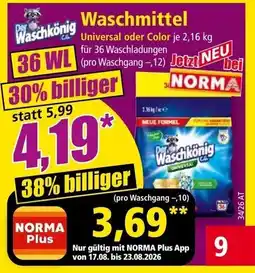 Norma Waschmittel universal oder color Angebot