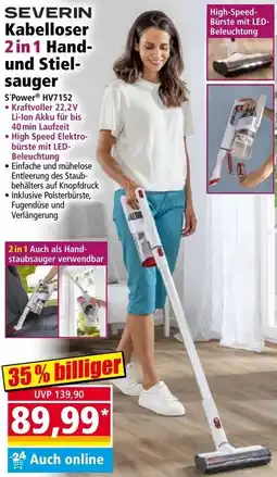 Norma Severin kabelloser 2 in 1 hand und stiel sauger Angebot
