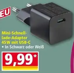Norma Mini Schnell lade Adapter 45W mit USB-C Angebot