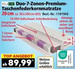 Norma Duo 7 zonen premium taschenfederkernmatratze Angebot