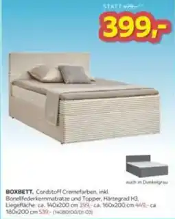 Möbelix BOXBETT, Cordstoff Cremefarben Angebot