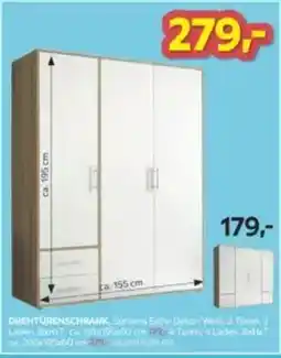 Möbelix DREHTÜRENSCHRANK Sonoma Eiche Dekor/Weiß Angebot