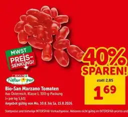 Interspar Bio-San Marzano Tomaten Angebot