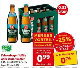 Interspar Fohrenburger Stiftle oder saurer Radler Angebot