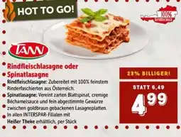 Interspar TANN Rindfleischslasagne oder Spinatlasagne Angebot