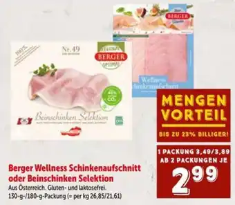 Interspar Berger Wellness Schinkenaufschnitt oder Beinschinken Selektion Angebot