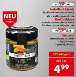 Interspar SPAR PREMIUM BIO-KÜRBISKERN-PESTO Angebot