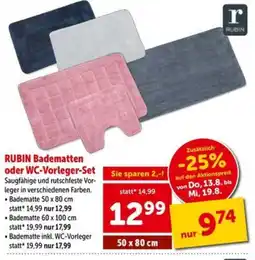 Interspar RUBIN Badematten oder WC-Vorleger-Set Angebot