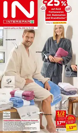 Interspar Peanuts Kollektion Handtuch, Duschtuch oder Bademantel Angebot