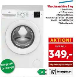 Interspar Waschmaschine 8 kg Angebot