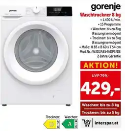 Interspar gorenje Waschtrockner 8 kg Angebot