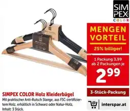 Interspar SIMPEX COLOR Holz Kleiderbügel Angebot