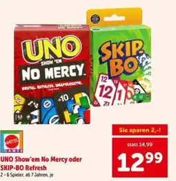 Interspar UNO Show'em No Mercy oder SKIP-BO Refresh Angebot
