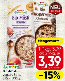Spar Natur pur Bio-Müsli Angebot