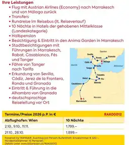 Billa Reisen Reise nach Marokko Angebot
