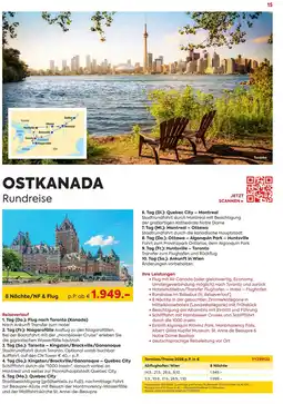 Billa Reisen OSTKANADA Rundreise Angebot