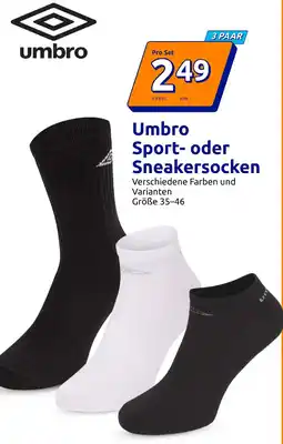 Action Umbro Sport- oder Sneakersocken Angebot