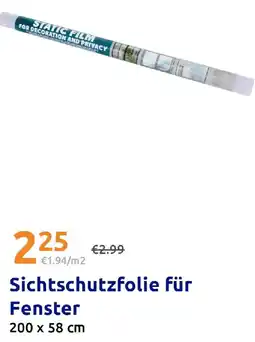 Action Sichtschutzfolie für Fenster Angebot